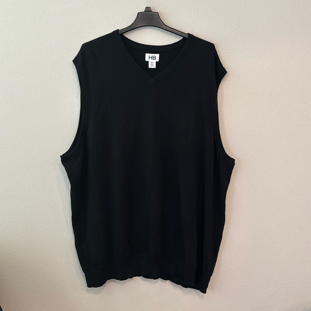 Harbor Bay Black V Neck Sweater Vest 5XL